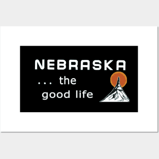 Nebraska sign - NE State Sign in black Posters and Art